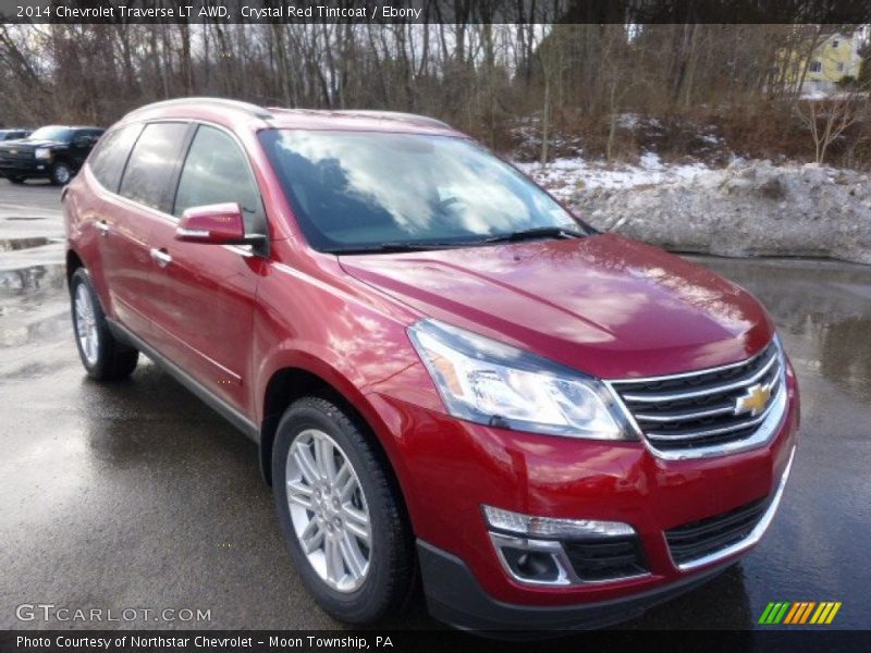 Crystal Red Tintcoat / Ebony 2014 Chevrolet Traverse LT AWD