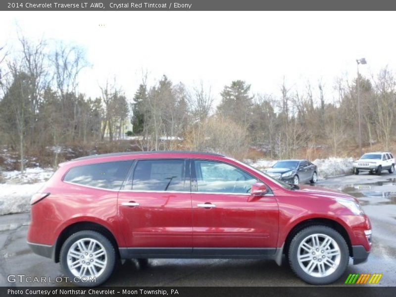 Crystal Red Tintcoat / Ebony 2014 Chevrolet Traverse LT AWD