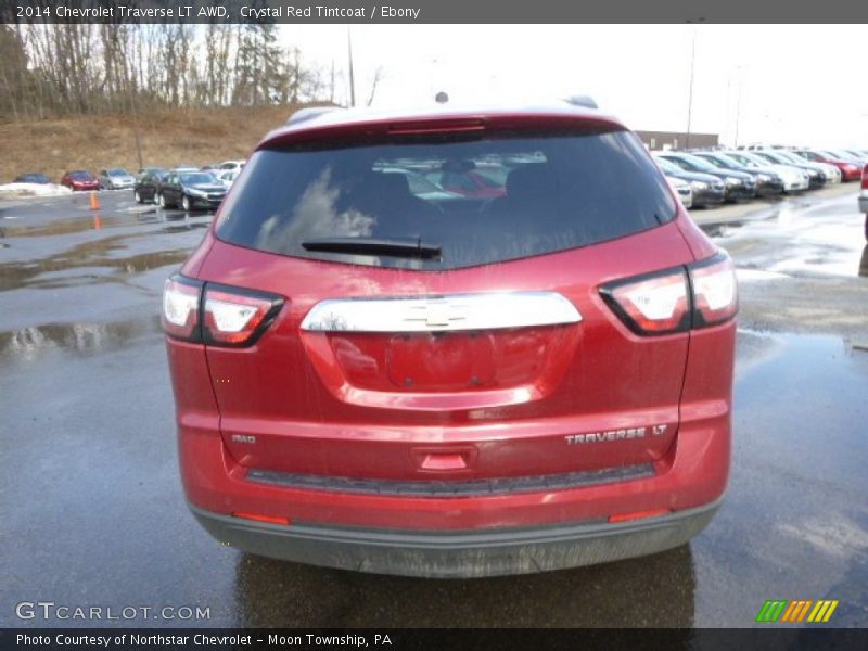 Crystal Red Tintcoat / Ebony 2014 Chevrolet Traverse LT AWD