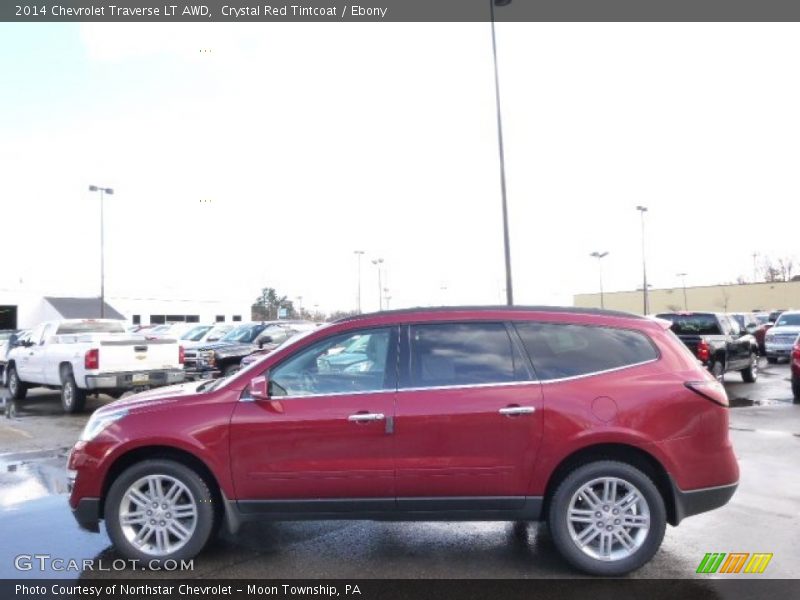 Crystal Red Tintcoat / Ebony 2014 Chevrolet Traverse LT AWD