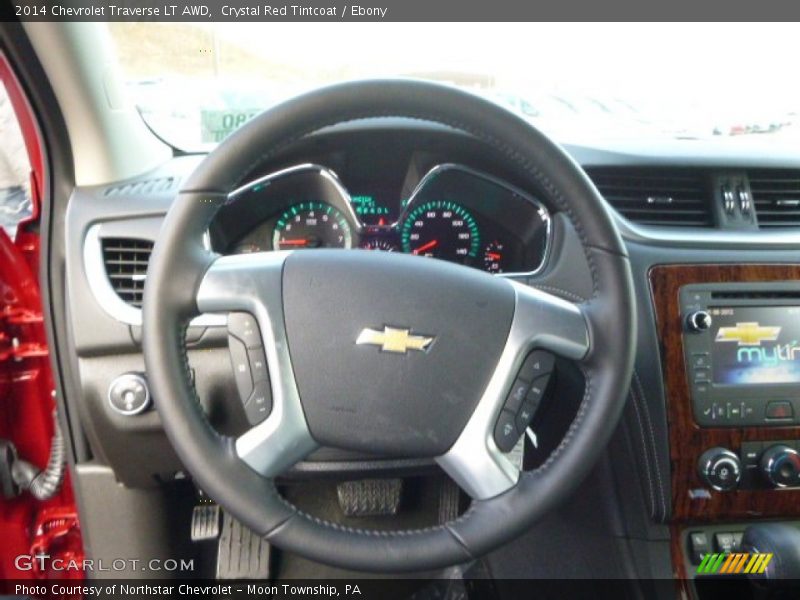 Crystal Red Tintcoat / Ebony 2014 Chevrolet Traverse LT AWD