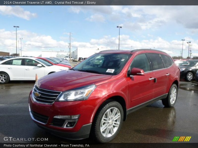 Crystal Red Tintcoat / Ebony 2014 Chevrolet Traverse LT AWD