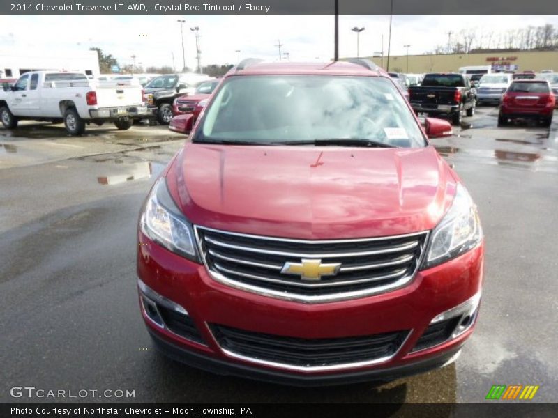Crystal Red Tintcoat / Ebony 2014 Chevrolet Traverse LT AWD