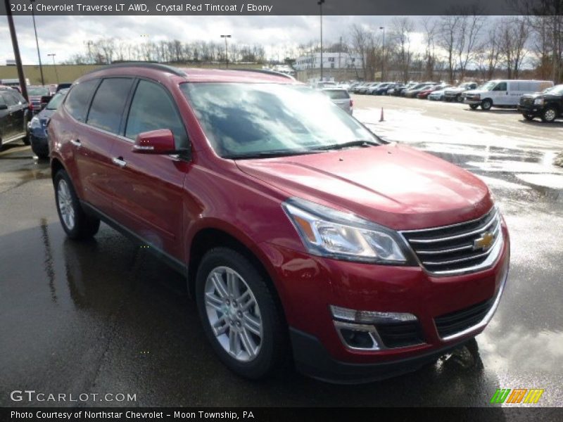 Crystal Red Tintcoat / Ebony 2014 Chevrolet Traverse LT AWD