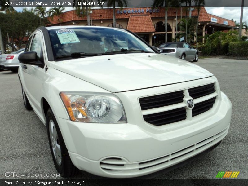 Stone White / Pastel Slate Gray 2007 Dodge Caliber SE
