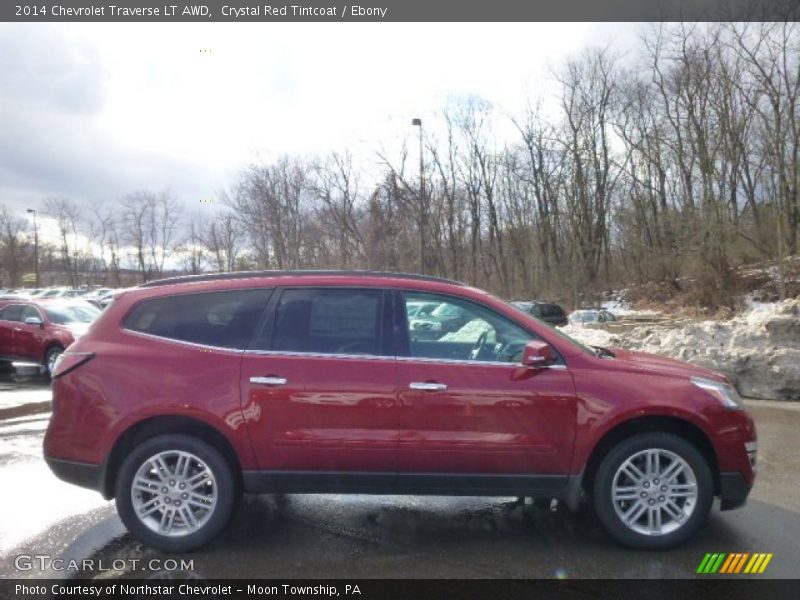 Crystal Red Tintcoat / Ebony 2014 Chevrolet Traverse LT AWD
