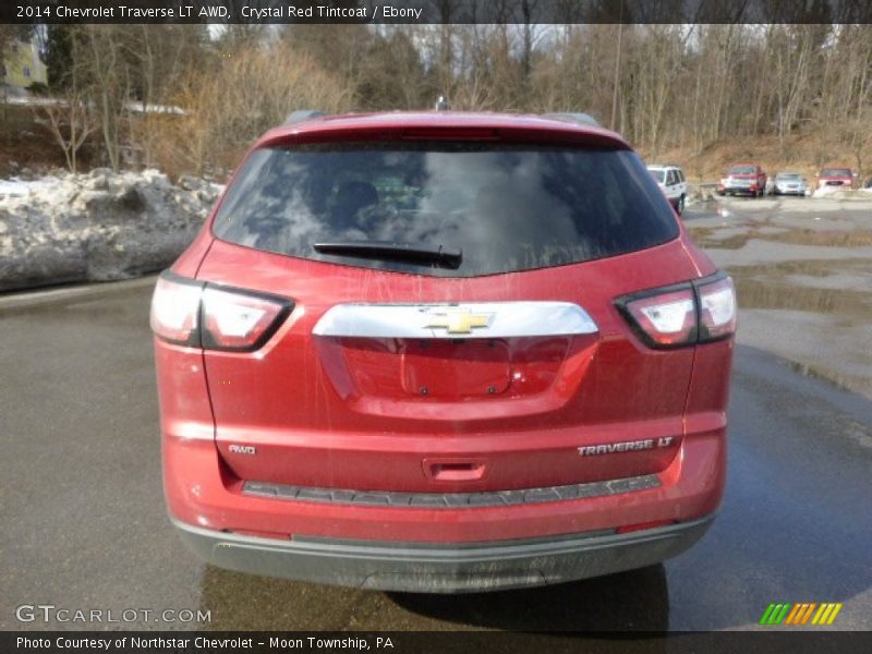 Crystal Red Tintcoat / Ebony 2014 Chevrolet Traverse LT AWD