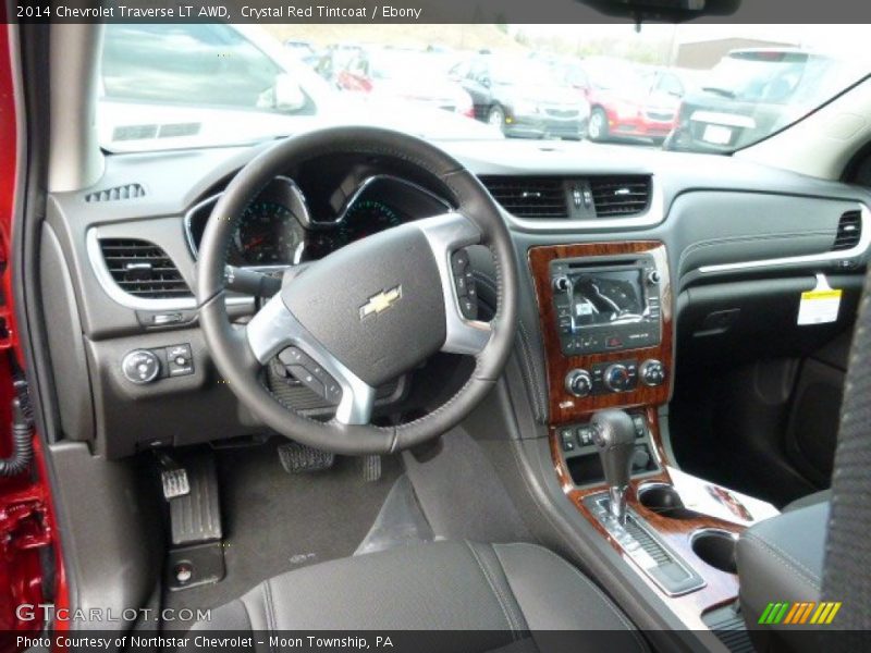 Crystal Red Tintcoat / Ebony 2014 Chevrolet Traverse LT AWD