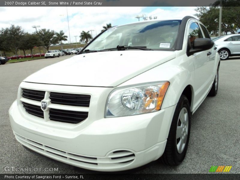 Stone White / Pastel Slate Gray 2007 Dodge Caliber SE