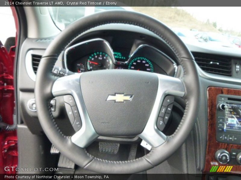 Crystal Red Tintcoat / Ebony 2014 Chevrolet Traverse LT AWD