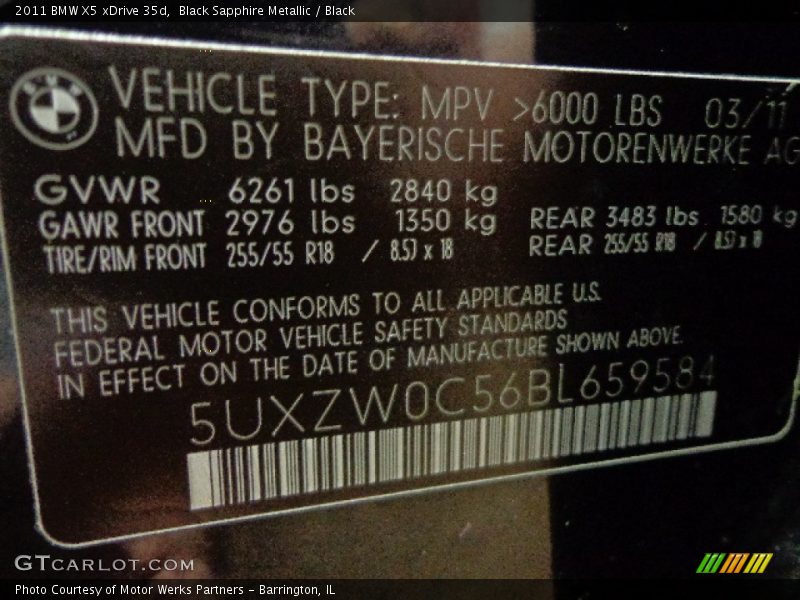 Black Sapphire Metallic / Black 2011 BMW X5 xDrive 35d