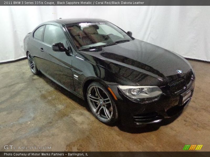 Black Sapphire Metallic / Coral Red/Black Dakota Leather 2011 BMW 3 Series 335is Coupe
