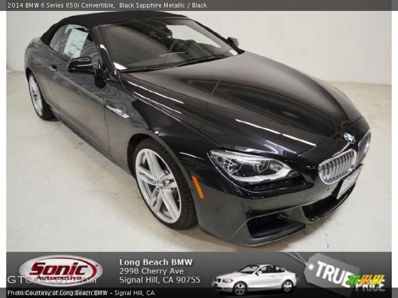 Black Sapphire Metallic / Black 2014 BMW 6 Series 650i Convertible