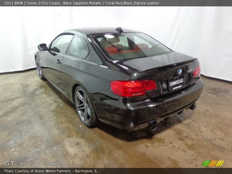 Black Sapphire Metallic / Coral Red/Black Dakota Leather 2011 BMW 3 Series 335is Coupe