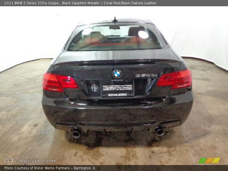 Black Sapphire Metallic / Coral Red/Black Dakota Leather 2011 BMW 3 Series 335is Coupe