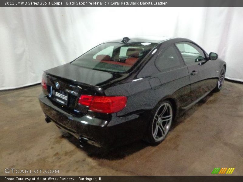 Black Sapphire Metallic / Coral Red/Black Dakota Leather 2011 BMW 3 Series 335is Coupe