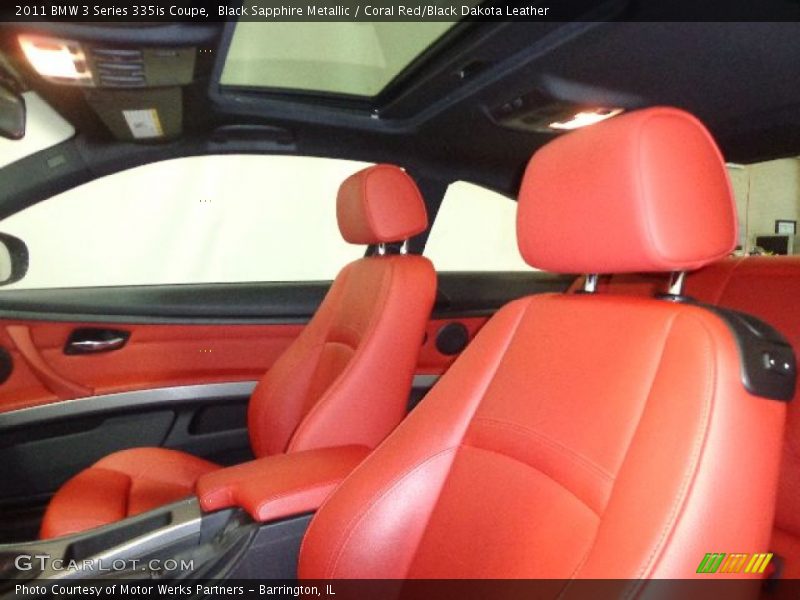 Black Sapphire Metallic / Coral Red/Black Dakota Leather 2011 BMW 3 Series 335is Coupe
