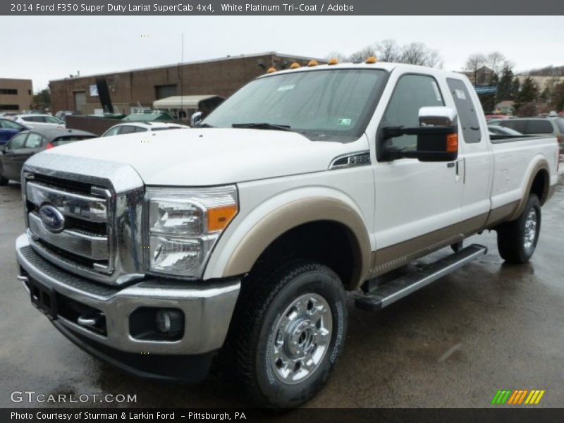 White Platinum Tri-Coat / Adobe 2014 Ford F350 Super Duty Lariat SuperCab 4x4