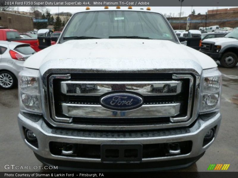 White Platinum Tri-Coat / Adobe 2014 Ford F350 Super Duty Lariat SuperCab 4x4