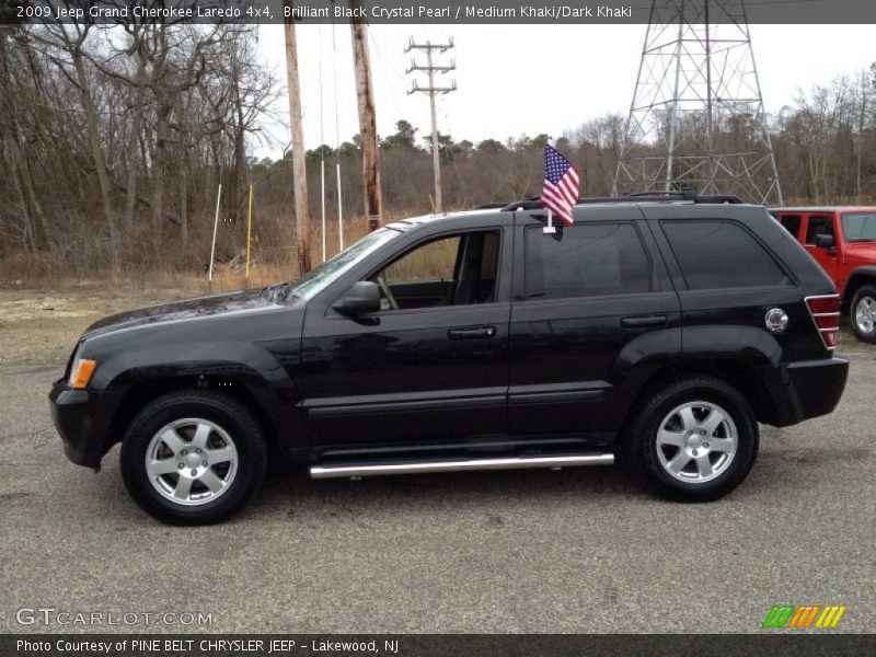 Brilliant Black Crystal Pearl / Medium Khaki/Dark Khaki 2009 Jeep Grand Cherokee Laredo 4x4