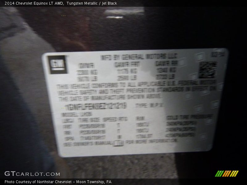 Tungsten Metallic / Jet Black 2014 Chevrolet Equinox LT AWD