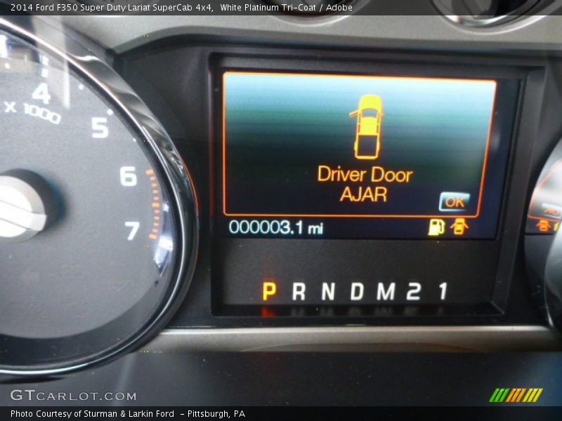 White Platinum Tri-Coat / Adobe 2014 Ford F350 Super Duty Lariat SuperCab 4x4