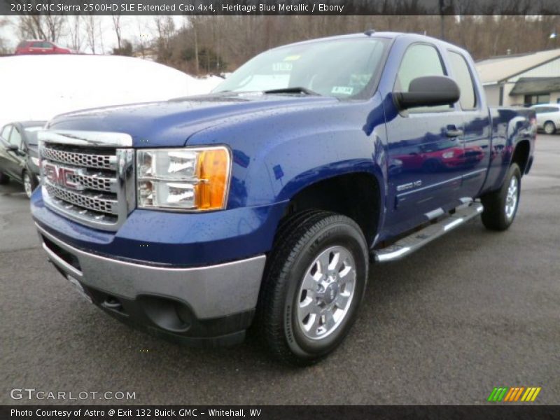 Heritage Blue Metallic / Ebony 2013 GMC Sierra 2500HD SLE Extended Cab 4x4