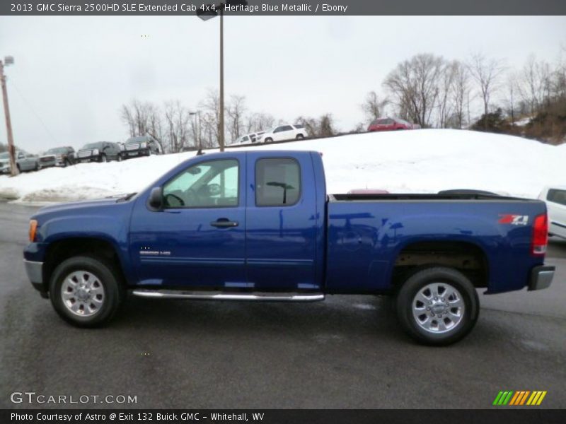 Heritage Blue Metallic / Ebony 2013 GMC Sierra 2500HD SLE Extended Cab 4x4
