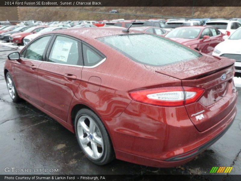 Sunset / Charcoal Black 2014 Ford Fusion SE EcoBoost