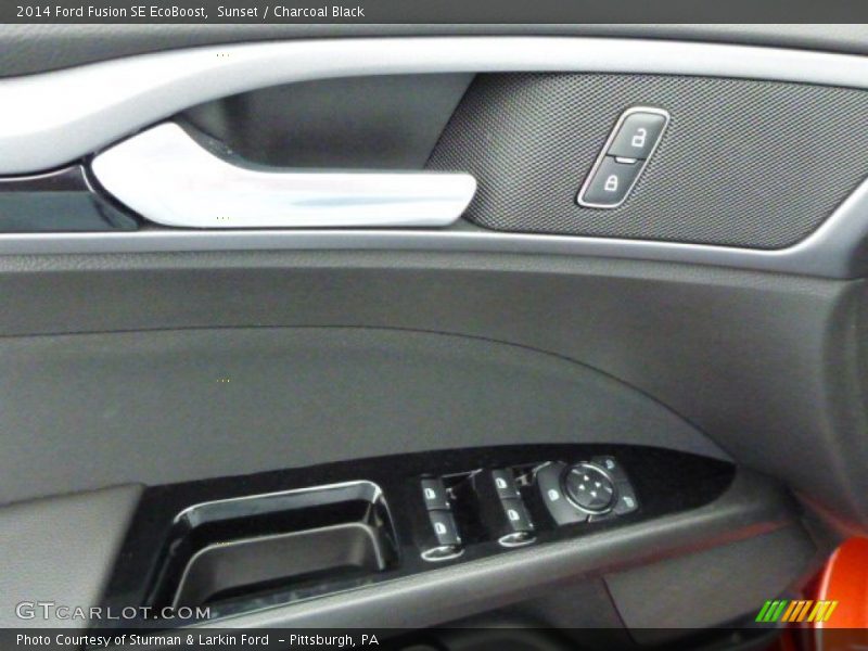 Sunset / Charcoal Black 2014 Ford Fusion SE EcoBoost