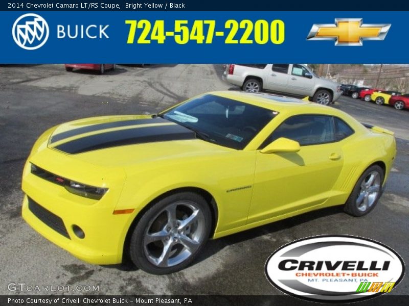 Bright Yellow / Black 2014 Chevrolet Camaro LT/RS Coupe