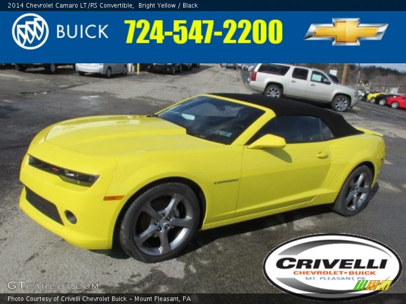 Bright Yellow / Black 2014 Chevrolet Camaro LT/RS Convertible