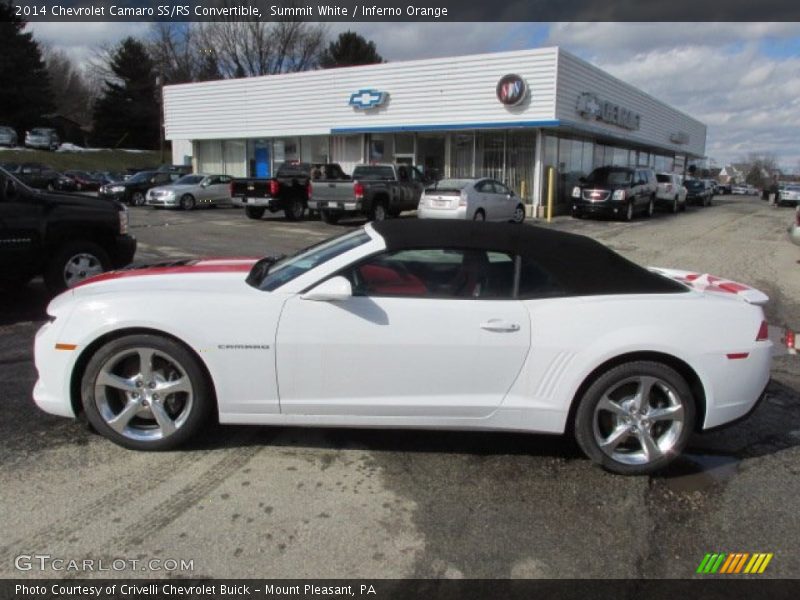 Summit White / Inferno Orange 2014 Chevrolet Camaro SS/RS Convertible