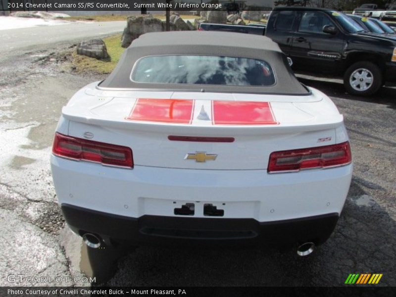 Summit White / Inferno Orange 2014 Chevrolet Camaro SS/RS Convertible