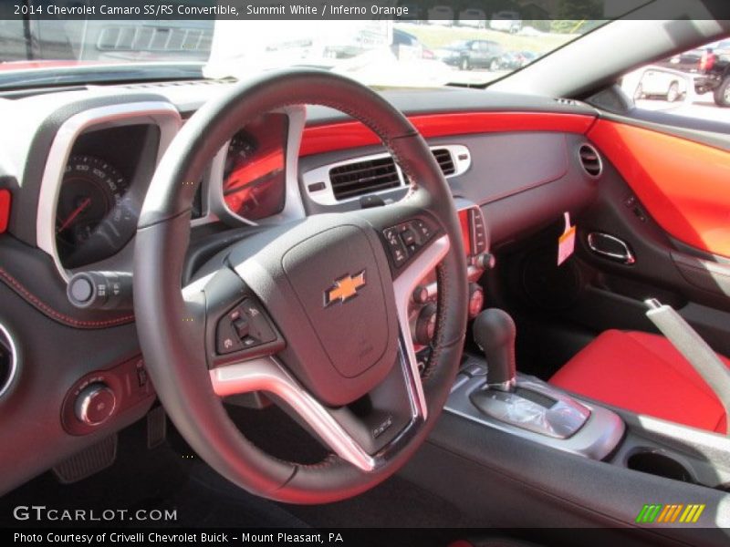 Summit White / Inferno Orange 2014 Chevrolet Camaro SS/RS Convertible