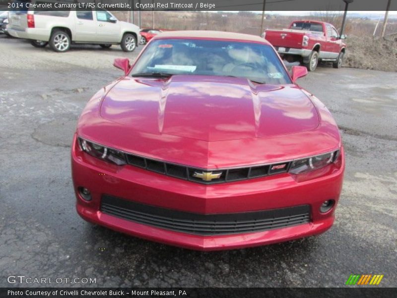 Crystal Red Tintcoat / Beige 2014 Chevrolet Camaro LT/RS Convertible