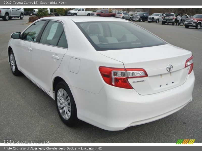 Super White / Ash 2012 Toyota Camry LE