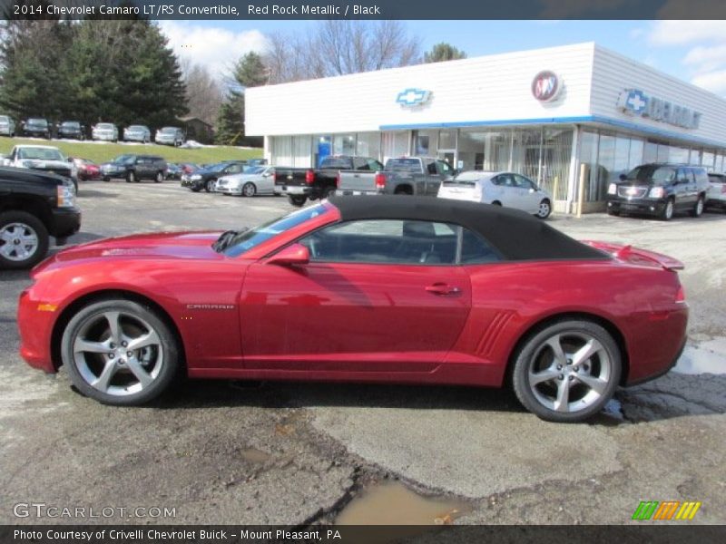 Red Rock Metallic / Black 2014 Chevrolet Camaro LT/RS Convertible