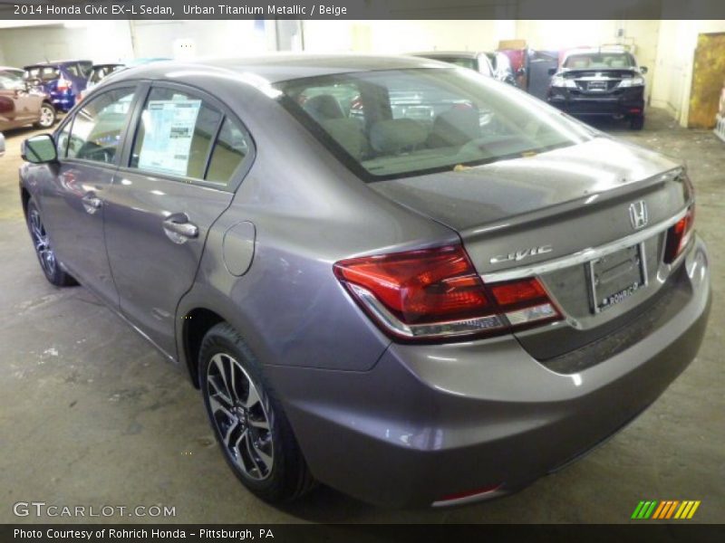 Urban Titanium Metallic / Beige 2014 Honda Civic EX-L Sedan