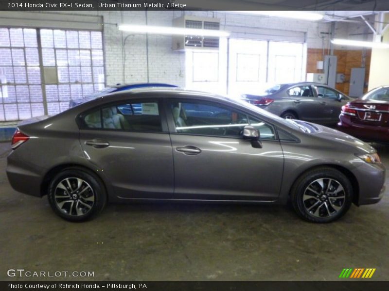 Urban Titanium Metallic / Beige 2014 Honda Civic EX-L Sedan