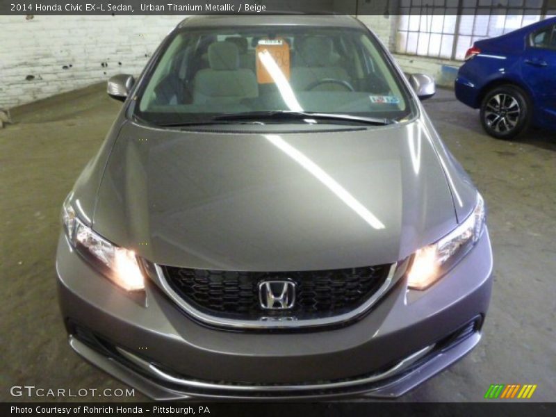 Urban Titanium Metallic / Beige 2014 Honda Civic EX-L Sedan