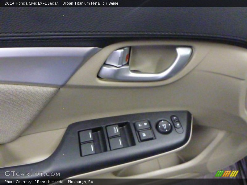 Urban Titanium Metallic / Beige 2014 Honda Civic EX-L Sedan