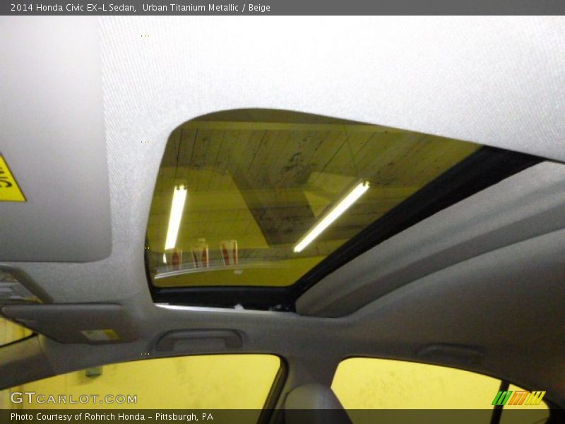 Urban Titanium Metallic / Beige 2014 Honda Civic EX-L Sedan