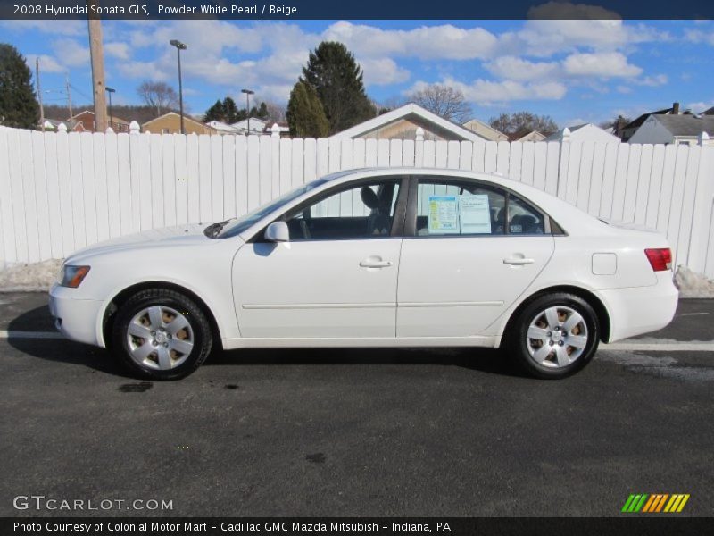 Powder White Pearl / Beige 2008 Hyundai Sonata GLS