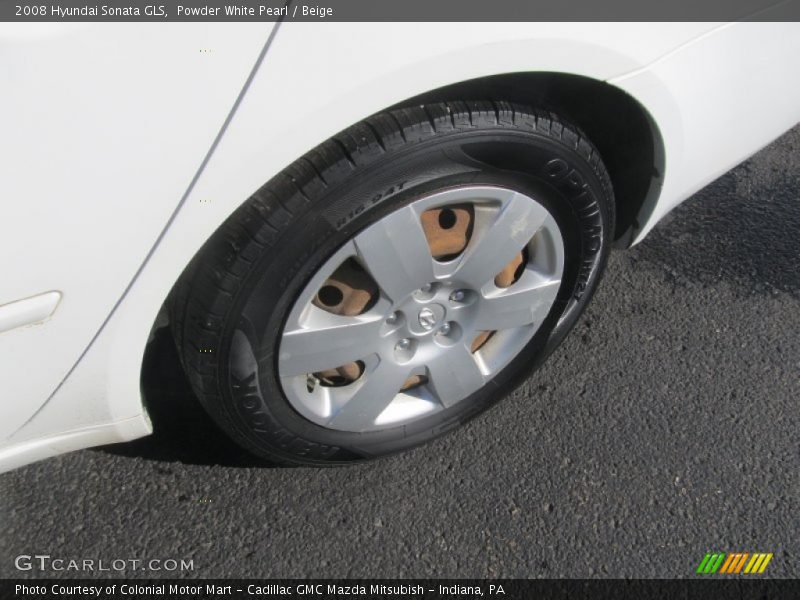 Powder White Pearl / Beige 2008 Hyundai Sonata GLS
