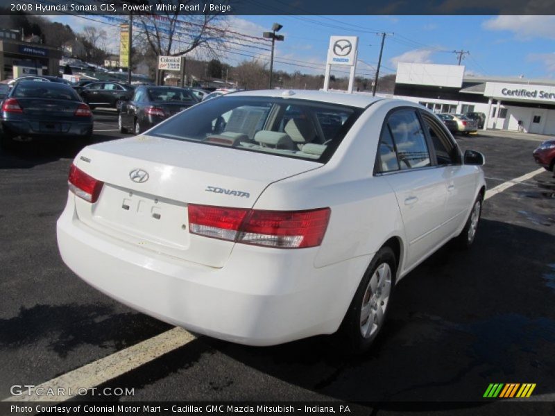 Powder White Pearl / Beige 2008 Hyundai Sonata GLS