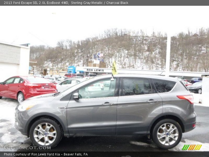 Sterling Gray Metallic / Charcoal Black 2013 Ford Escape SEL 2.0L EcoBoost 4WD