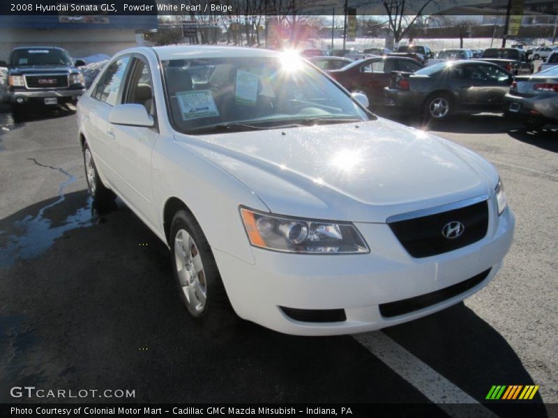 Powder White Pearl / Beige 2008 Hyundai Sonata GLS