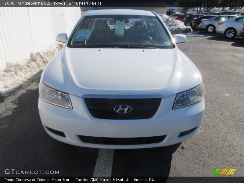 Powder White Pearl / Beige 2008 Hyundai Sonata GLS