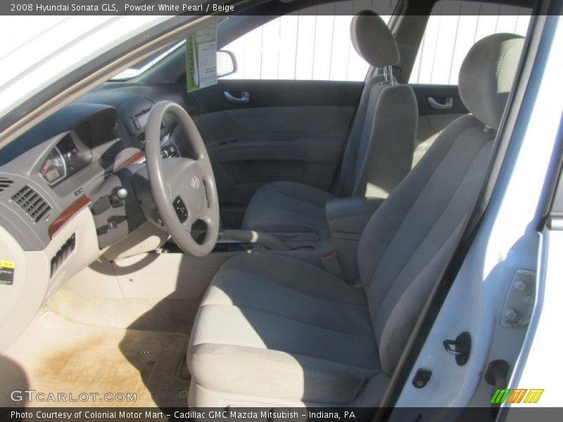 Powder White Pearl / Beige 2008 Hyundai Sonata GLS